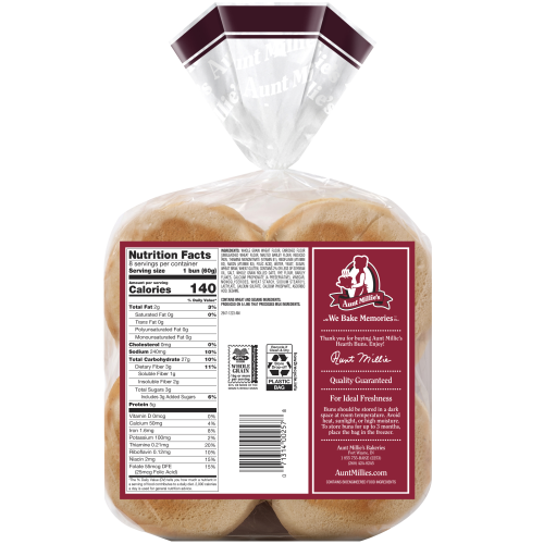 AM Hearth Whole Grain Hamburger Buns Bottom