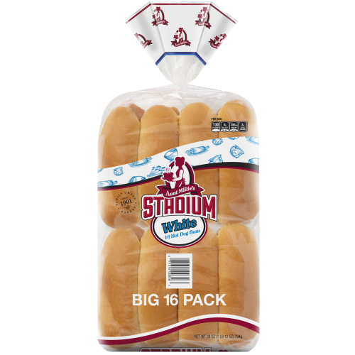 AM Stadium White Hot Dog Buns 16ct