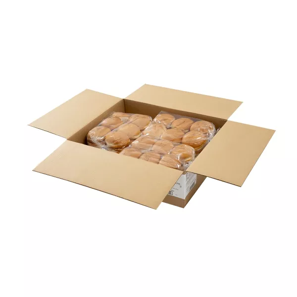 Open Box White Hamburger Bun 9522