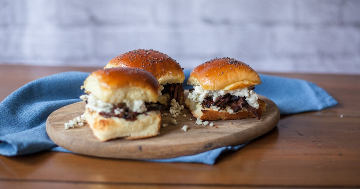 Beef and Bleu Cheese Sliders | Aunt Millie's