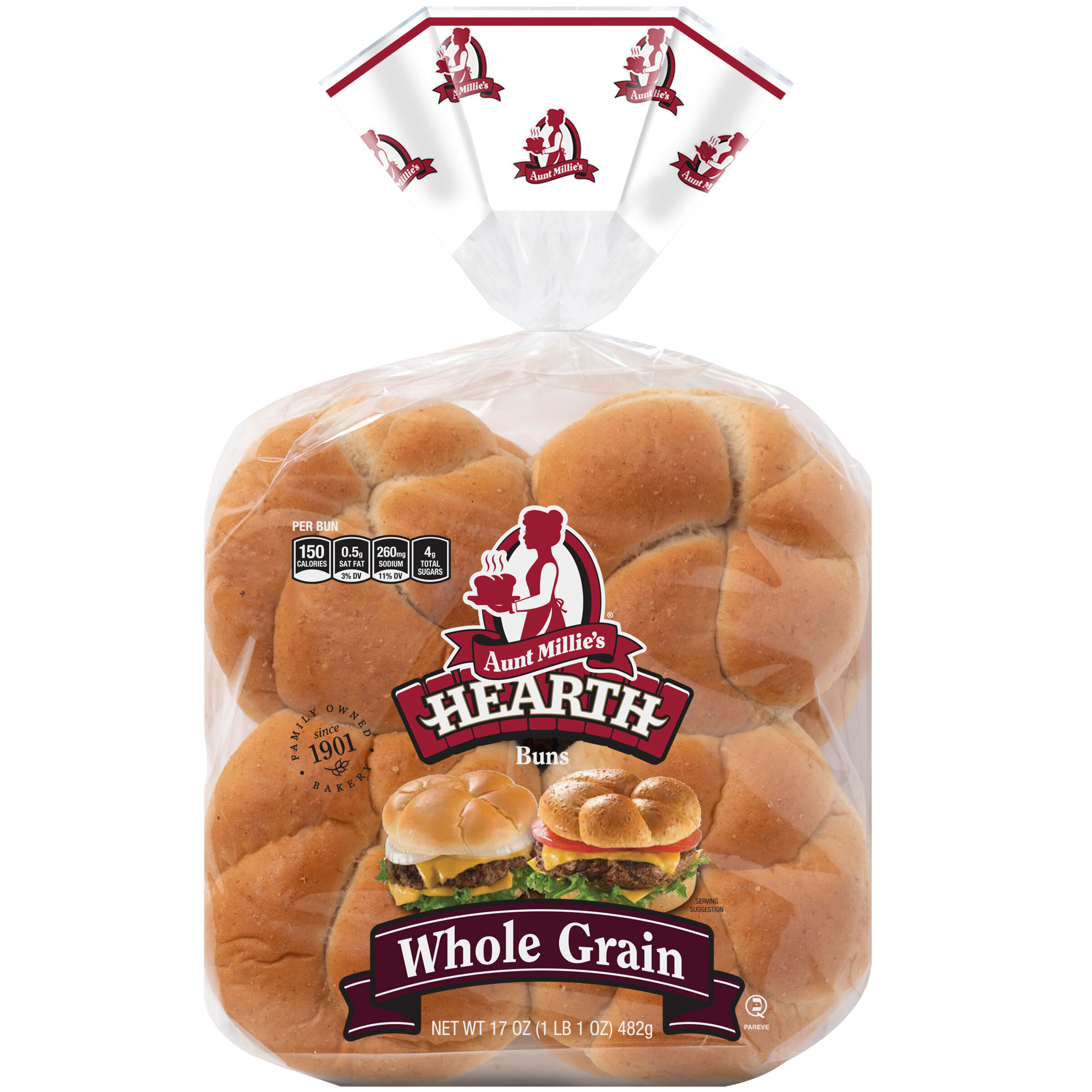Whole Grain Hamburger Buns Aunt Millie's